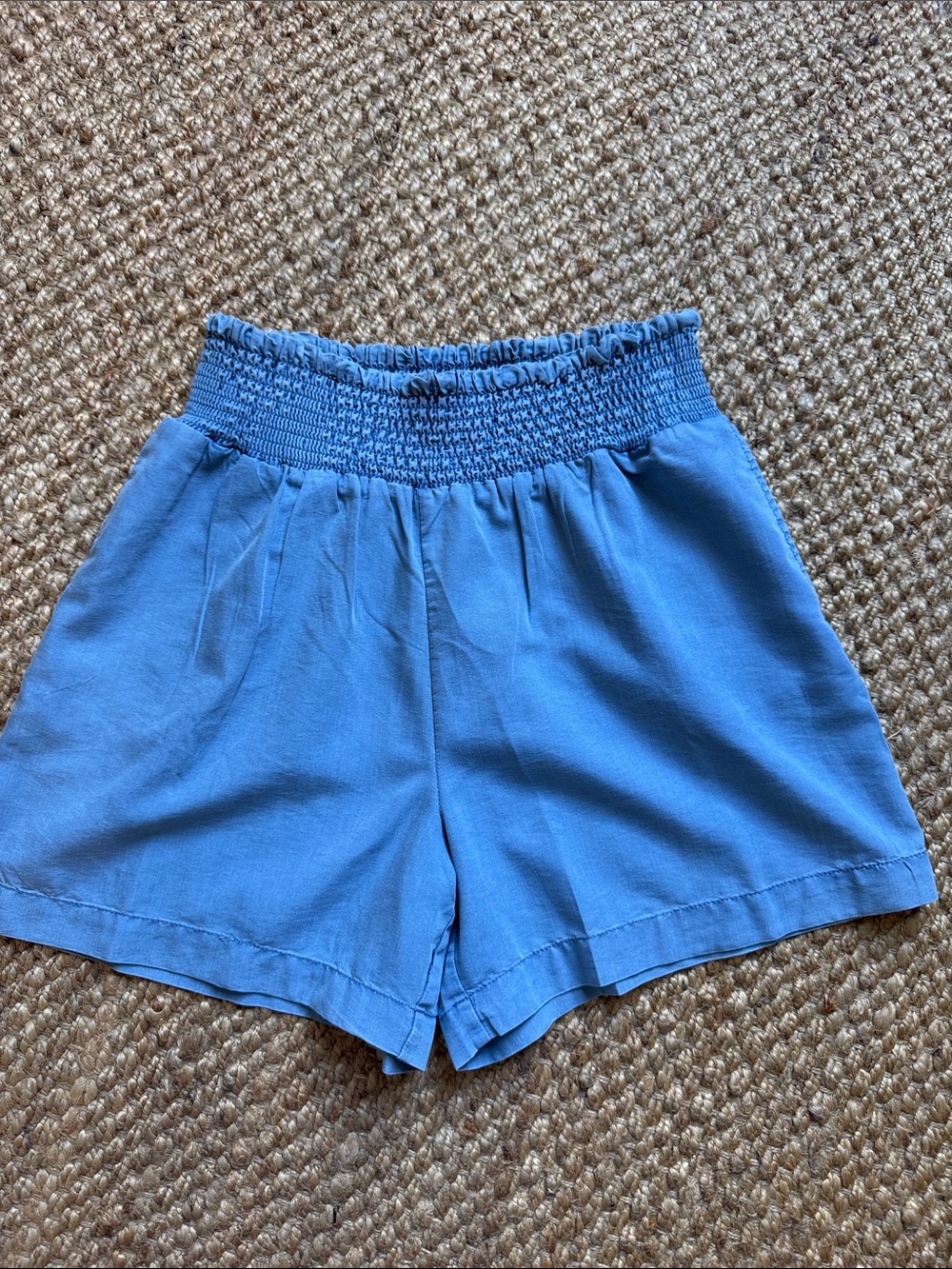 Smocked Waist Blue Women's Shorts size M